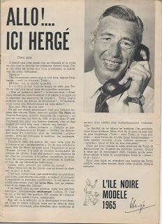 L'ile noire 1965 archive : Hergé vous parle ! L'ile noire 1965 archive : Hergé vous parle !