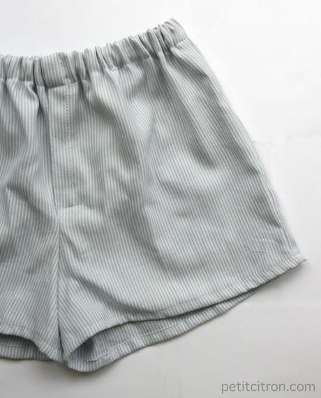Cousons ensemble du short boxer – semaine 7 : modèle caleçon, avec une fente sur le devant Cousons ensemble du short boxer – semaine 7 : modèle caleçon, avec une fente sur le devant