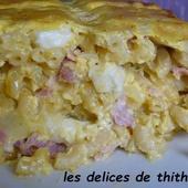Gâteau de coquillettes et de chorizo au parmesan gâteau de pâtes au jambon et au chèvre - Le blog de lesdelicesdethithoad
