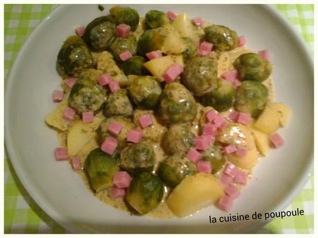 Choux de bruxelle sauce moutarde et jambon au thermomix Choux de bruxelle sauce moutarde et jambon au thermomix