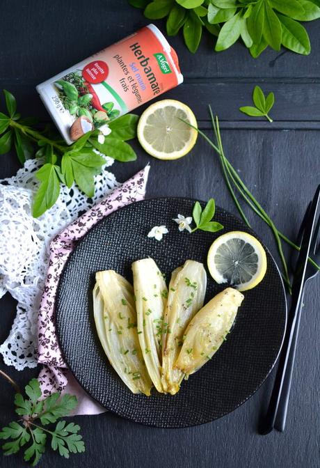 Endives braisées au citron et au sésame Endives braisées au citron et au sésame