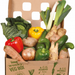 Veg Box de Asda à £3,50 composés de légumes destinés à la destruction, UK.