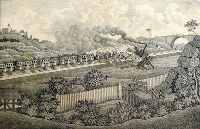La catastrophe ferrovaire de Meudon du 8 mai 1842 vue d'Allemagne / Unglücksfall auf der Versailles Eisenbahn am 8.Mai 1842.