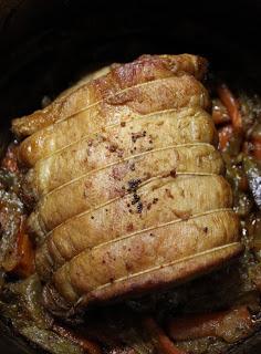 Rôti (ou épaule) de porc lentement cuit à la danoise