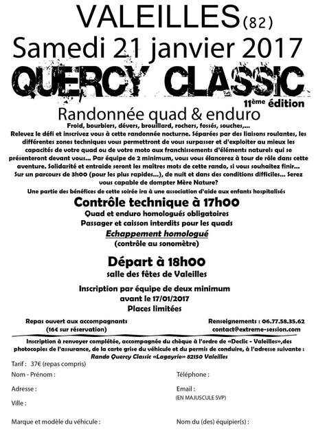 11 ème Rando quad-moto Quercy Classic à Valeilles (82), le 21 janvier 2017