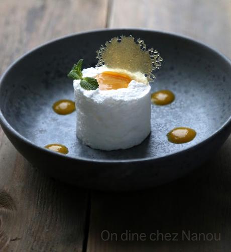 oeuf en neige , dessert léger , mangue , Chrsitophe Adam