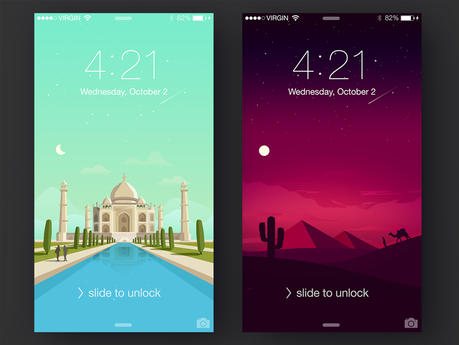 Wallpapers iPhone : Le Taj Mahal et les pyramides d'Égypte