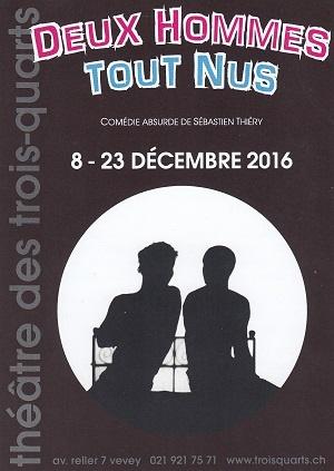 Deux hommes tout nus, de Sébastien Thiéry, au Théâtre des Trois-Quarts, à Vevey