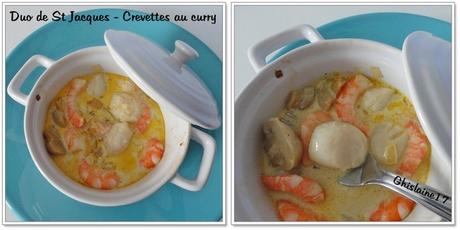 Duo de St Jacques et Crevettes au curry