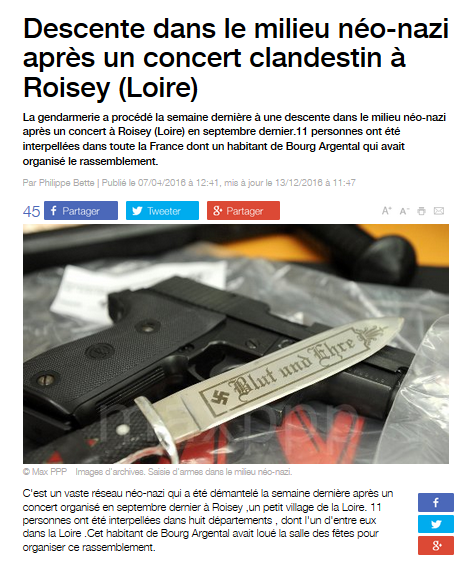 Terrorisme d’extrême droite, suite : le cas du concert nazi de #Roisey