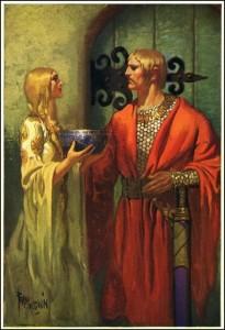 Uther et Ygraine' du roi Arthur et ses chevaliers illustrés par Frank Godwin