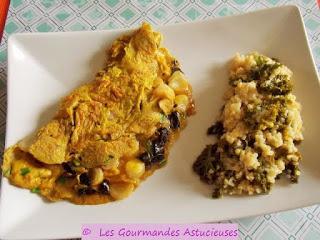 Omelette aux Ocas du Pérou et Boulgour au Kale