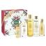 Cadeaux de Noël : 15 coffrets beauté bio pour Elle Coffret rituel parfumé l'Or bio de Melvita
Les produits de la gamme L'Or Bio de Melvita révèlent cinq huiles bio rares gorgées des richesses de la nature : l'huile d'Argan du Maroc, l'huile de Kendi d'Indonésie,l'huile d'Inca Inchi d'Amazonie, l'huile de Dattier du désert du Burkina et l'huile de Baobab d'Afrique.
Ce coffret est composé de :
1 Douche extraordinaire 250 ml : Le mariage de ces trésors dans la Douche Extraordinaire enveloppe la peau d'une mousse onctueuse qui nettoie la peau en douceur.
1 Shampooing L'Or Bio 40 ml : Ce shampooing nettoie et parfume délicatement la chevelure d'une fragrance solaire.
1 Huile extraordinaire 50 ml : Tel un bijou, la peau est satinée, et les cheveux sont doux et brillants.
1 Lait Corps 200 ml : Le lait pour le corps laisse la peau hydratée et délicatement parfumée.1 Lait Corps L'Or Bio 40ml : Le lait pour le corps laisse la peau hydratée et délicatement parfumée.
1 Savon l'Or Bio 100g : ce savon crémeux nettoie en douceur et laisse la peau parfumée.
Prix indicatif : 55 euros le coffret sur le site fr.melvita.com