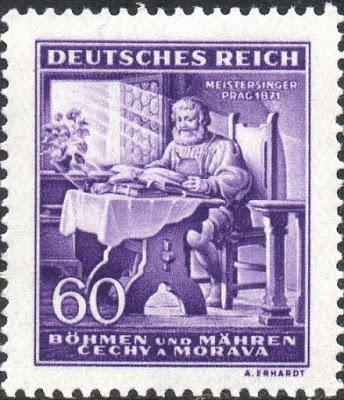 Wagner et son oeuvre dans les timbres-poste: 130e anniversaire du compositeur- Protectorat de Bohême-Moravie - 1943