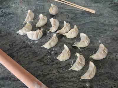 Jiaozi aux crevettes et chorizo