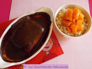 Tofu laqué, accompagné de riz et de carottes confites (Vegan)