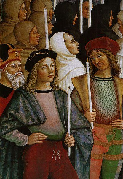 La braguette au XVIe siècle: accessoire de mode, symbole de virilité, garde-manger. 415px-Pinturicchio2C_libreria_piccolomini2C_dettaglio_02