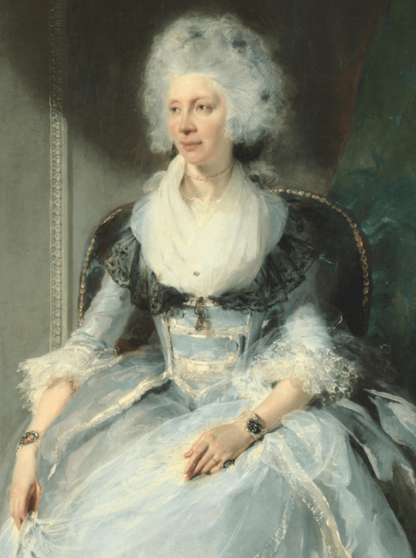 La Reine Charlotte par Thomas Lawrence, en 1789 (National Gallery)