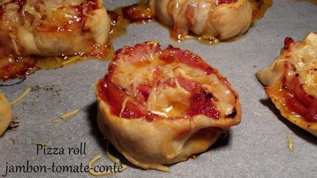 Pizza roll jambon-tomate-conté