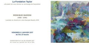 Fondation TAYLOR  Exposition Monique BARONI  5/28 Janvier 2017