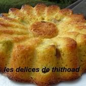 gâteau moelleux aux pommes et à la rhubarbe - Le blog de lesdelicesdethithoad