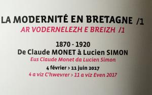 Musée de Pont-Aven « La modernité en Bretagne » 1870-1920 …de Claude MONET à Lucien SIMON 4 Février-11 Juin 2017