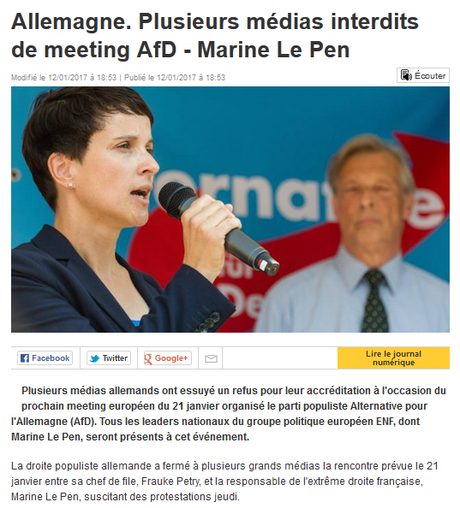 fRance #FN – Allemagne #AfD : là-bas comme ici, même #PesteBrune, en haine du #journalisme