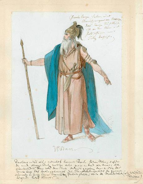 Esquisse pour le costume de Wotan du Rheingold de Munich en 1869