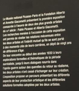Musée PICASSO PARIS   exposition jusqu’au 5 Février 2017 « PICASSO-GIACOMETTI »