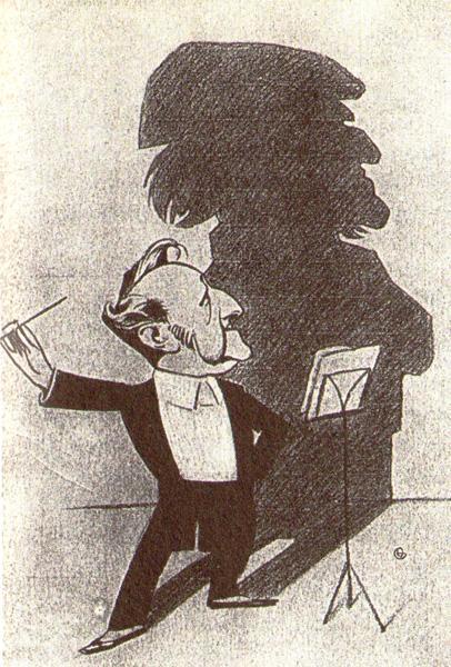 Siegfried Wagner dans l'ombre de son père, une caricature