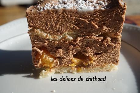 entremet duo de chocolat et pêches entremet duo de chocolat et pêches