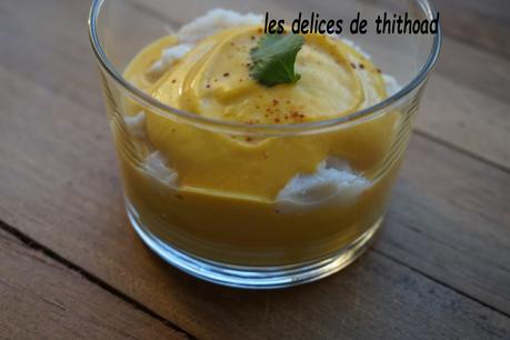 verrine de crème de potimarron au crabe verrine de crème de potimarron au crabe