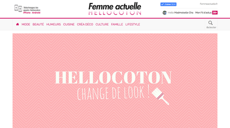La page d'accueil Hellocoton et son nouveau design