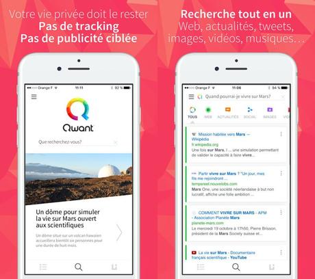 Qwant : le Google français disponible sur l’App Store Qwant : le Google français disponible sur l’App Store