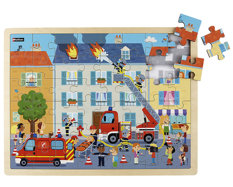puzzle bois pompier - Nathan 