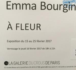 Galerie du CROUS PARIS  exposition EMMA BOURGIN   » A fleur  » 15/25 Février 2017
