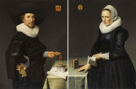 Les pendants célibataires : homme femme Willem Willemsz van der Vliet, A pair of portraits of Willem de Langue and Maria Pijnaeke