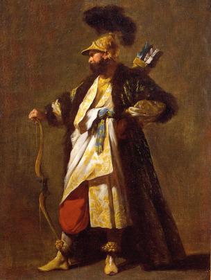 Les pendants célibataires : homme femme Barbault Jean Un garde du Seigneur 1748 Musee de Narbonne