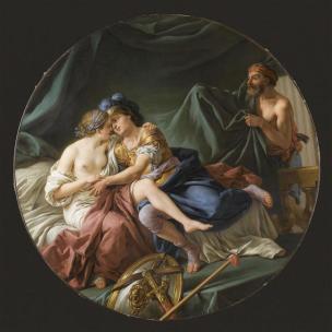 Pendants avec couple Lagrenee Mars et Venus surpris par Vulcain 1768 Louvre