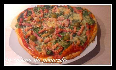 Pizza épinards lardon au thermomix ou sans Pizza épinards lardon au thermomix ou sans