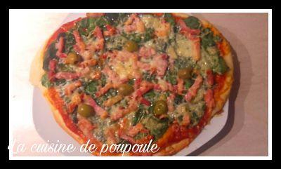 Pizza épinards lardon au thermomix ou sans Pizza épinards lardon au thermomix ou sans