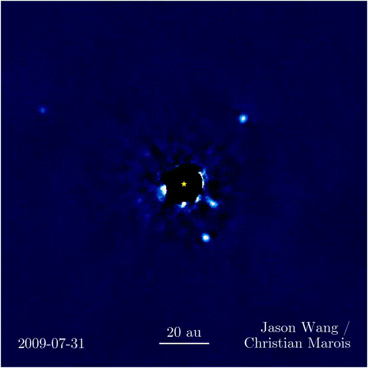 La ronde de 4 exoplanètes autour de leur étoile La ronde de 4 exoplanètes autour de leur étoile