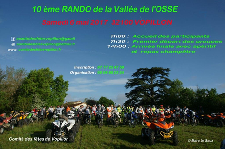 La Rando Quad de la vallée de l'Osse (32) édition 2017, le 6 mai.