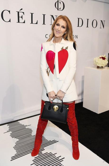 Céline Dion en Schiaparelli Haute Couture lors d’une conférence de presse à Las Vegas