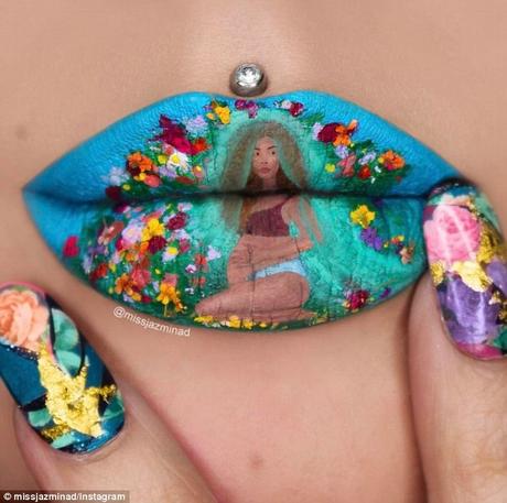Elle dessine Beyoncé enceinte sur ses lèvres !