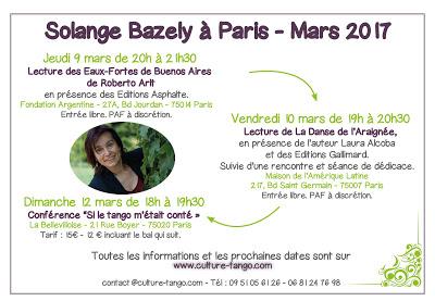 Solange Bazely de passage à Paris la semaine prochaine [ici]