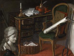 Jeaurat de Bertry, Nicolas Henry 1777 Devants-de Cheminee A Writing Desk coll privee