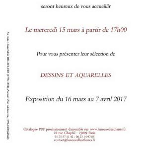 Galerie  La Nouvelle Athènes – peintures & dessins XIXme S  – 16 Mars au 7 Avril 2017