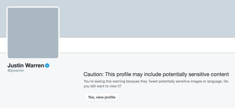 Twitter envisage l’idée de profils pour les trolls Le message d'alerte en question.