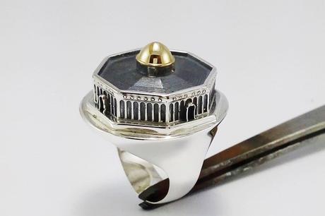 Modeles de chevalières en or et argent bague islam dome du rocher en argent et or 18k
